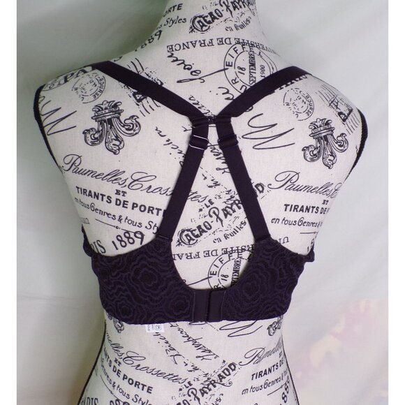 🆕 Chantelle Stella Lace Sheer Underwire Non-Padded Bra 36DDDD Black #14IM1 - Picture 7 of 7